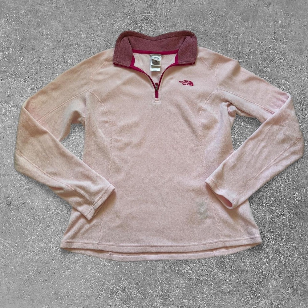 The North Face Pink Polartec Fleece Quarter Zip Sweatshirt Womens Medium
